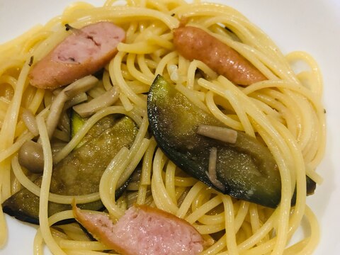 ウインナーと茄子の和風スパゲティ